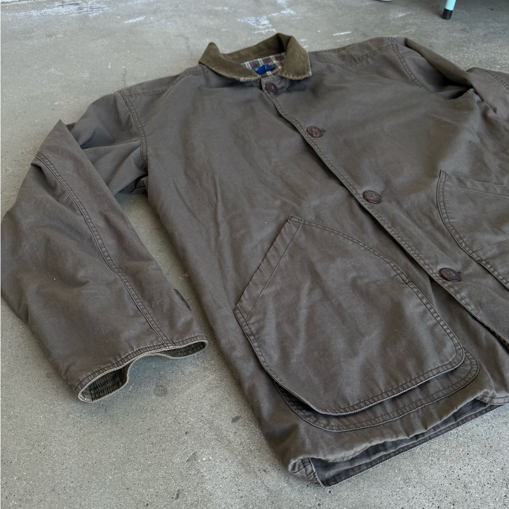 True vintage J crew chore jacket flannel lined with corduroy collar